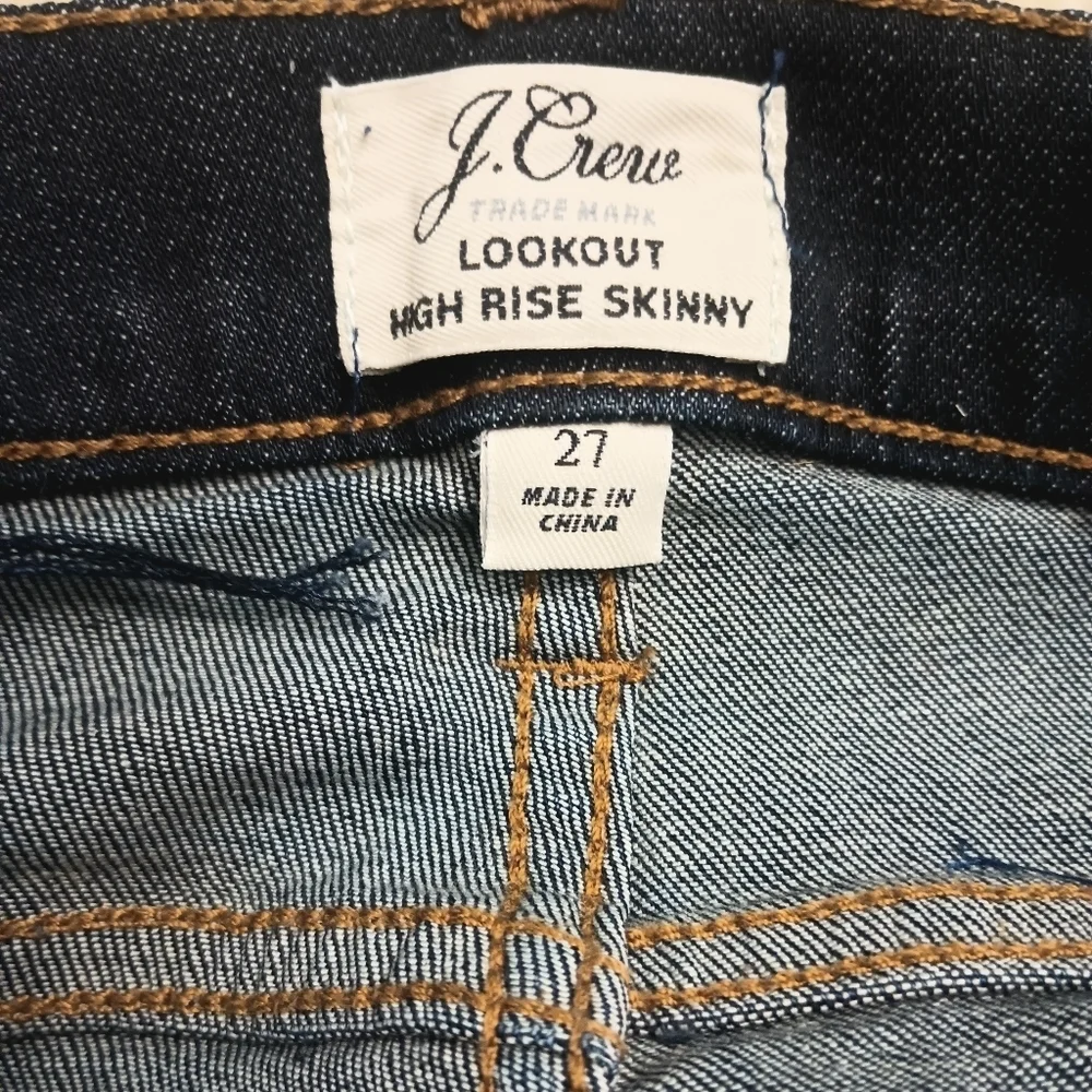 J.‎ Crew Lookout High-Rise Skinny Jeans Dark Wash Size 27 - Picture 7 of 9
